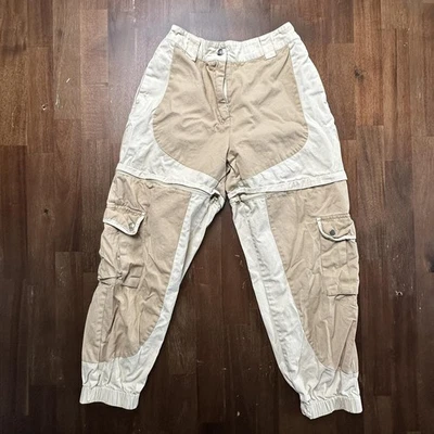Pantalones para mujer Forever 21 grandes beige tostado convertibles cremallera cargo jogger Foto 1 de 4
