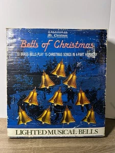 Campanas de latón iluminadas musicales vintage de Mr Christmas Bells of Christmas - Imagen 1 de 3