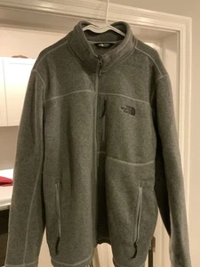 The North Face NF0A3LH7 Sweater Fleece Jacket Urban Gray Grey Men's XXL Logo - Foto 1 di 4