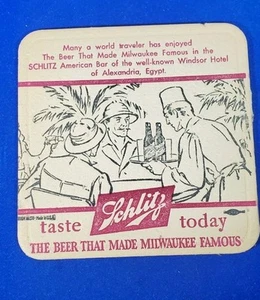1930'S VINTAGE SCHLITZ BEER 4 1/4" GAME COASTER NO 8. - Picture 1 of 9