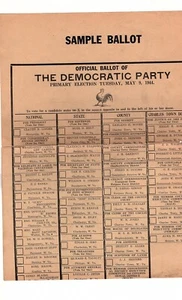 Boleta/sobre de muestra democrática 1944 de la Corte Suprema Charleston WV (mb14 - Imagen 1 de 2