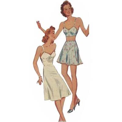 1940s Pattern, Slip, Bra & Knickers - Bust=34" (86.36cm) - Image 1 of 3