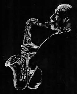 Saxofonista de jazz Sillouette, saxofonista de Nueva Orleans, decoración de pared de jazz - Imagen 1 de 2