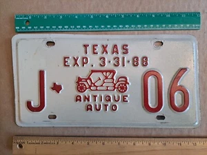 License Plate, Texas, 1988, Antique Auto, J shape of Tx 06 - Picture 1 of 3