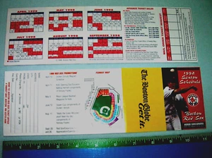 1998 BOSTON RED SOX Vintage Pocket Schedules (set of 5) EXCELLENT - Picture 1 of 3