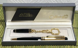 Vintage Colibri R.O.C. Le Grand Kugelschreiber & Schlüsselanhänger Set schwarz goldfarben - Bild 1 von 11