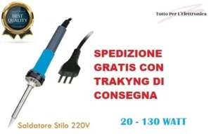 SALDATORE STILO A STAGNO PROFESSIONALE DA 20 A 130WATT 230V PUNTA SOTTILE 1mm - Foto 1 di 1