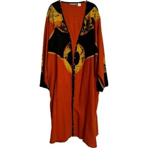 Molato Mixed Decor Natural Kimono Open Front Duster Cardigan Sz 2X Artsy Tribal - Picture 1 of 15