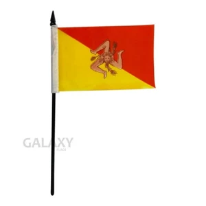 "4x6" Sicily Flag / Sicily Desk Flag / Mini Sicily Stick Flag - Picture 1 of 1