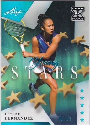 2021 Leaf Young Stars Platinum #30 Leylah Fernandez - Tennis Rookie XRC 49/99 - Image 1 of 2