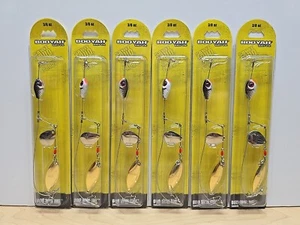 6 Booyah Bait Boo Spin Rig Double Teaser Tandem Barsch 3/8 3/8oz Spinner Inline G - Bild 1 von 4