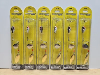 6 Booyah Bait Boo Spin Rig Doble Teaser Bajo Tándem 3/8 3/8oz Spinner En Línea G Foto 1 de 4