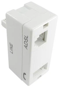 Filtro ADSL banda ancha microfiltro divisor de Internet macho a hembra adaptador blanco - Imagen 1 de 12