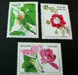 Brasilien Briefmarke Scott # 2083-2085 blühende Pflanzen 1986 postfrisch H231 - Bild 1 von 1