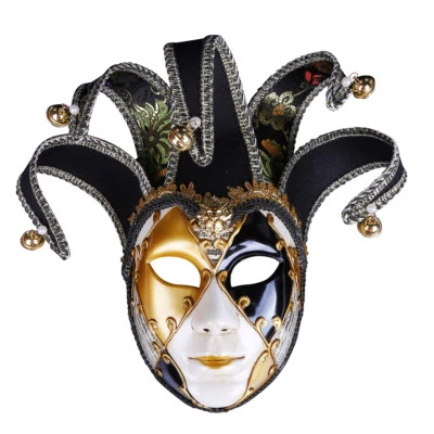 Venetian Masquerade Masks Full Face Jester Joker Cosplay Wall Halloween Mask - Image 1 of 4