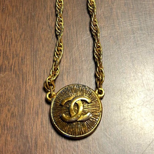 CHANEL Collana Girocollo Donna Vintage Tono Oro Statement Jewelr