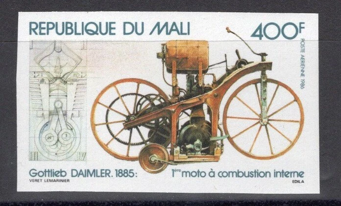 Mali Sc #C521 MNH IMPERF 100 Ann Int Combustión Coche Motor Daimler Motocicleta Foto 1 de 1