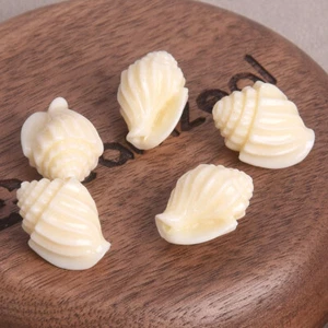 10pcs Conch Sea Snail Shape 17x13mm Cream Beige Color Artificial Coral Beads Lot - Picture 1 of 5