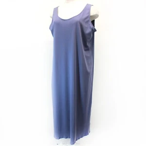 Eileen Fisher Plus Blue Organic Cotton Interlock Tank Sleep Dress 2X - Picture 1 of 6