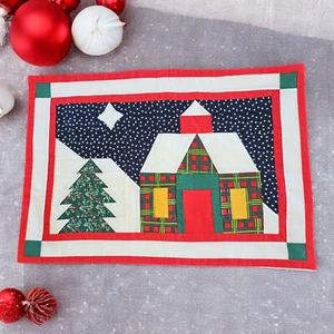 American Pacific Christmas Placemats Cloth Pieced Patchwork Set of 2 Gift - Bild 1 von 8