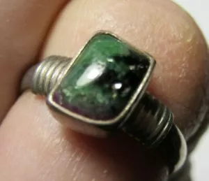 Ruby in Zoisite Sterling Silver Gemstone Jewelry Ring Size 6.5 RZ8 **New** - Picture 1 of 9