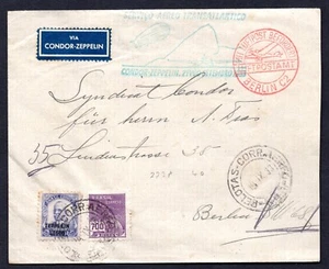 BRAZIL 1933 GERMANY CONDOR ZEPPELIN FLIGHT COVER PEIOYAS TO BERLIN - Picture 1 of 2