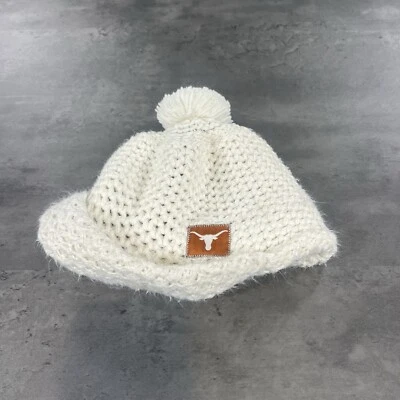 Vintage Nike Texas Longhorns Beanie Hat Winter Cap Knit Chunky Ski Snow White - Image 1 of 4