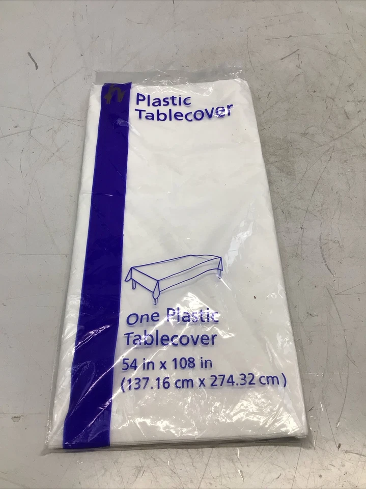 Tablecover Plastic Hoffmaster White 54in x 108in - Image 1 of 4