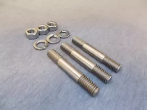 MGB/BMC 'B' Series STAINLESS STEEL Thermostat Housing Stud, Washer & Nut Kit (3) - Picture 1 of 6