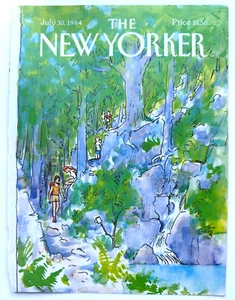 The New Yorker Magazine Cover Only July 30 1984 GETZ Hiking Near a Stream - Picture 1 of 5