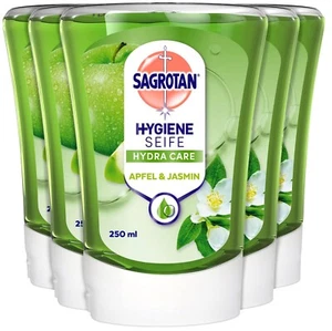 SAGROTAN Seife flüssig Nachfüller für No-Touch Spender Apfel & Jasmin 5 x 250ml - Bild 1 von 9