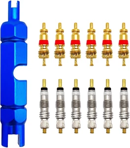 Bicycle Valve Core Remover Tool Kit - Universal Bike & Car Repair, 12pcs Blue - Picture 1 of 7