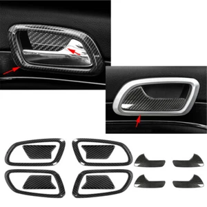 12*Carbon Fiber Interior Door Handle Bowl Cover For Jeep Grand Cherokee 2011-19 - Picture 1 of 12