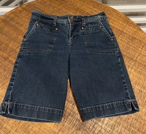 Style & Co Tummy Control Denim Bermuda Jean Shorts Womens Size 6 Blue - Picture 1 of 11