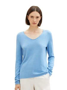 TOM TAILOR Suéter de Mujer Básico V-Neck - Regular Fit Azul Beige Gris XS - 3XL - Imagen 1 de 16