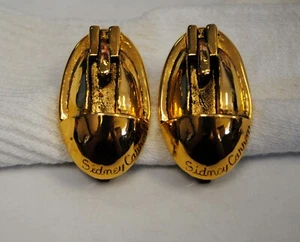SELTENE VINTAGE FRANZÖSISCHE SIGNIERTE SIDNEY CARRON SORENSEN OHRRINGE CLIP-ON /goldtonne/ - Bild 1 von 4