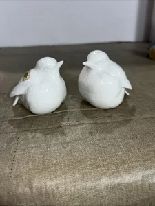 Molliger Vintage weißer Porzellan VÖGEL Salz Pfefferstreuer Paar RAR - Bild 1 von 13