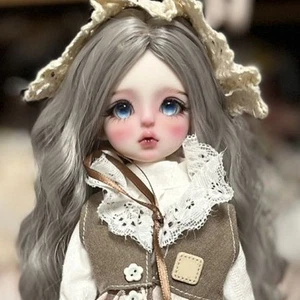 13 inch Height Girl Doll Toy Blue Eyes Handpainted Makeup Face Removable Outfits - Picture 1 of 4