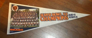Vintage 1985 Chicago Bears Super Bowl XX Champions Wimpel Team Foto Walter Payton - Bild 1 von 4
