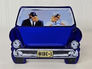 Vtg Joe Camel Cigarette Car Shaped Ashtray 2-sided Glass Cobalt Blue Wide 1 - Picture 1 of 6