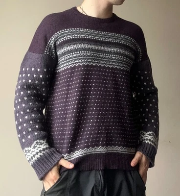 Burberry Prorsum мужской вязаный шерсти/кашемира свитер размер M/L фиолетовый - Изображение 1 из 4