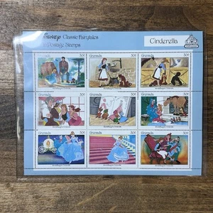 THE DISNEY CLASSIC FAIRYTALES Cinderella Postage Stamps With Certificate Of Auth - Picture 1 of 6