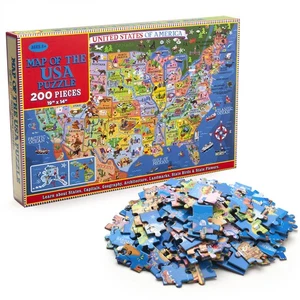 MOTYAWN USA Map Puzzle for Kids - 200 Piece United States Puzzle - 50 States ... - Picture 1 of 6