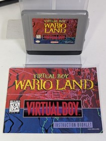 1995 Nintendo Virtual Boy Wario Land with Manual Tested Working Video Game