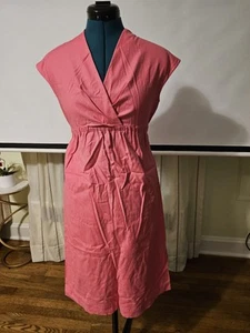 Pink Stretchy Cotton Fitted Maternity Dress Handmade XS - Picture 1 of 2