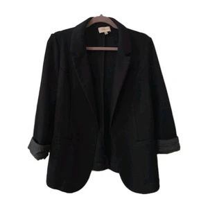 Blazer in maglia Skies Are Blue L nero manica 3/4 polsino arricciato città CBK - Foto 1 di 5