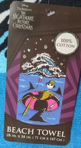 Toalla de playa piscina baño Pesadilla antes de Navidad Disney 28x58 pulgadas Summerween - Imagen 1 de 6