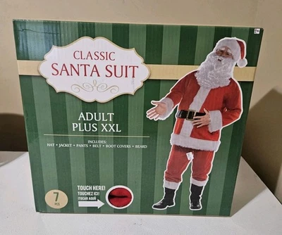 Classic Santa Suit Adult Plus XXL 7 pcs New Suit Yourself Costumes 397121 - Image 1 of 4