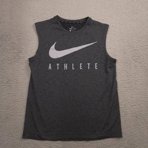 Nike Dri-Fit Sleeveless Tank Top Men’s XL Gray Athlete Logo Training Shirt - Picture 1 of 7