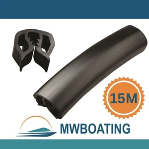 15 Metres 30mm Black Gunwale Rubber - Gunnel Gunwhale Push On PVC 15M Aus Made - Picture 1 of 4